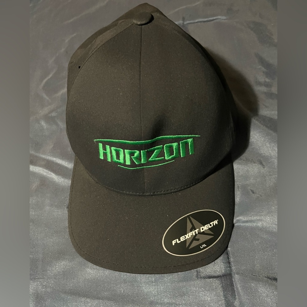 Black Cap with Green Embroidery